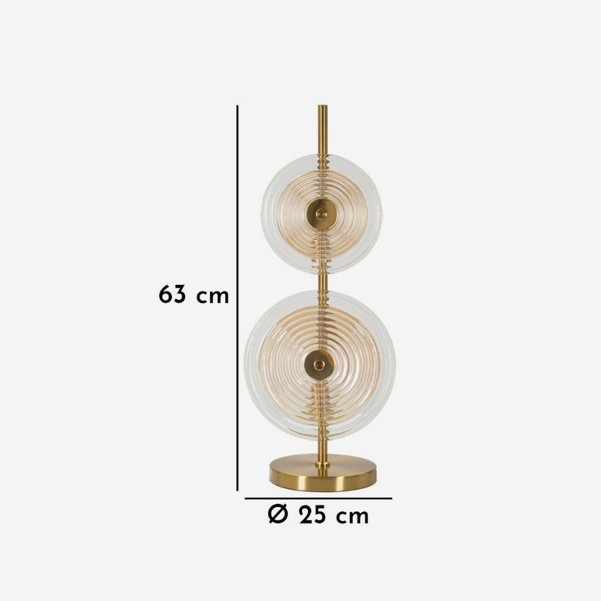 Venice Table Lamp in Glass and Metal with 2 Lights — 3