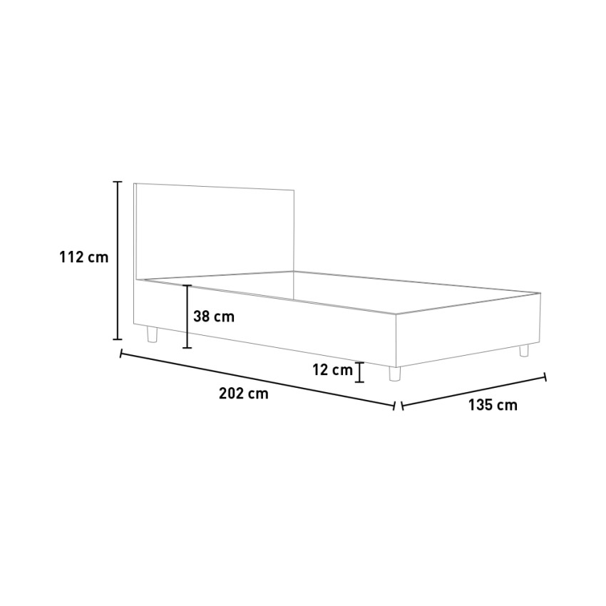Small Double Bed 120x190 with Storage Faux Leather Annalisa P — 5