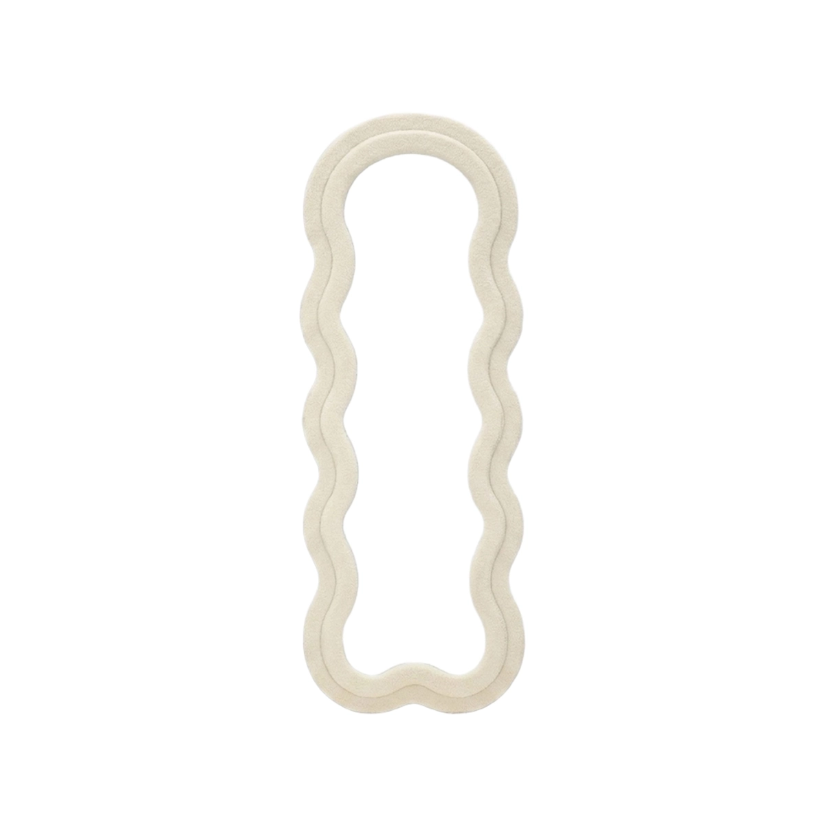 Teddy Wavy Full-Length Wall Mirror with Bouclé Frame — 1