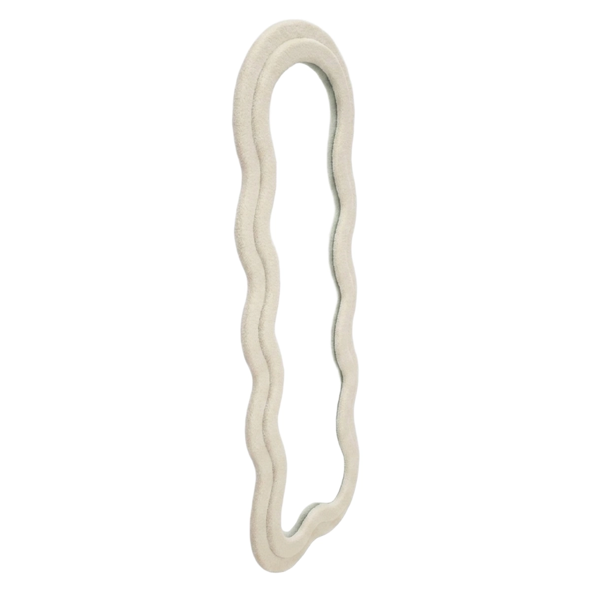 Teddy Wavy Full-Length Wall Mirror with Bouclé Frame — 3
