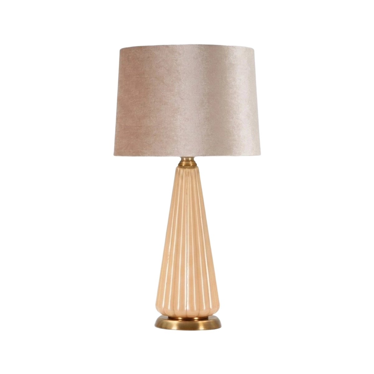 Perly A Table Lamp in Fluted Glass and Fabric Mauro Ferretti — 1