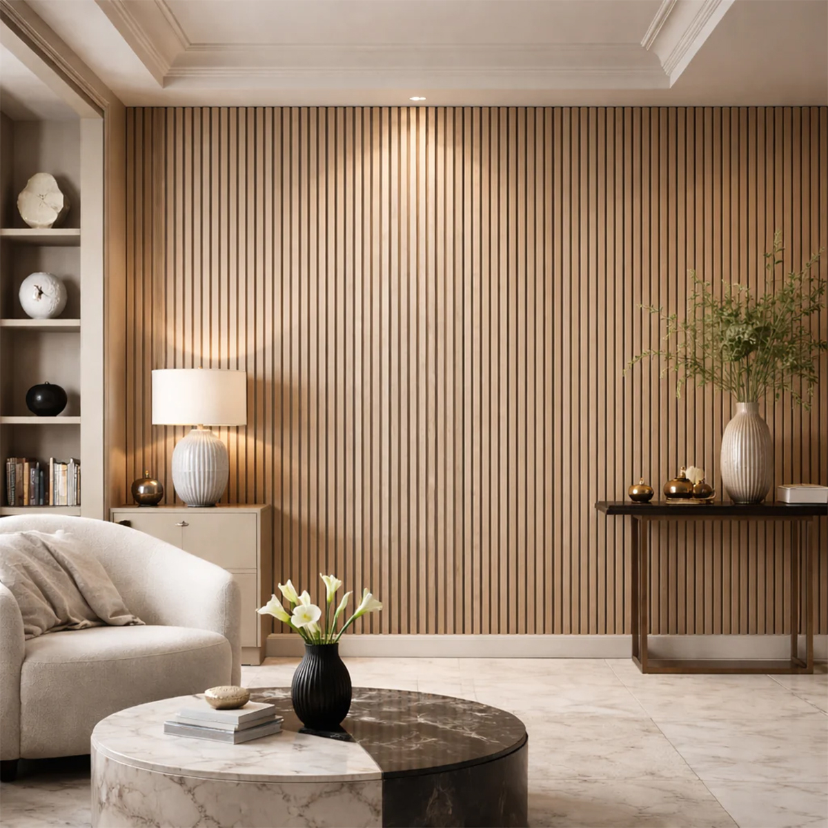 Set of 10 Wood Effect PVC Wall Panels 120x30 cm Divina Home — 4