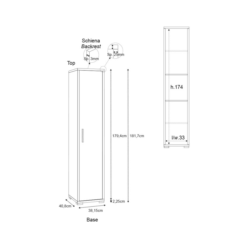 Kumi Modern 1-Door Multi-Purpose Tall Cabinet Sarmog Doublé — 5
