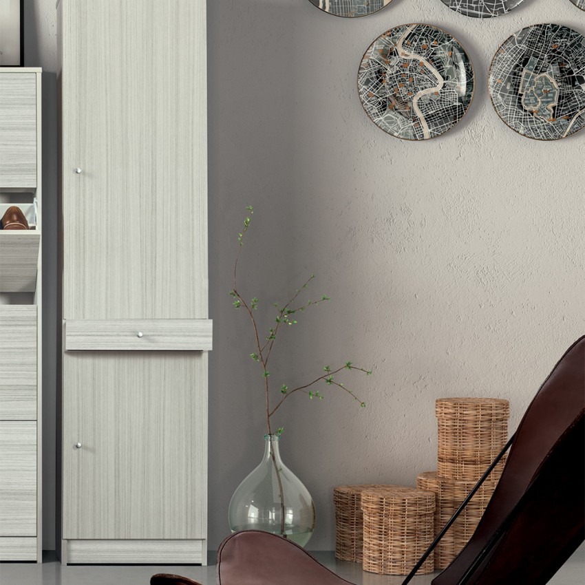 Tall 2-Door Multipurpose Storage Cabinet with Drawer Half Sarmog 452k — 4