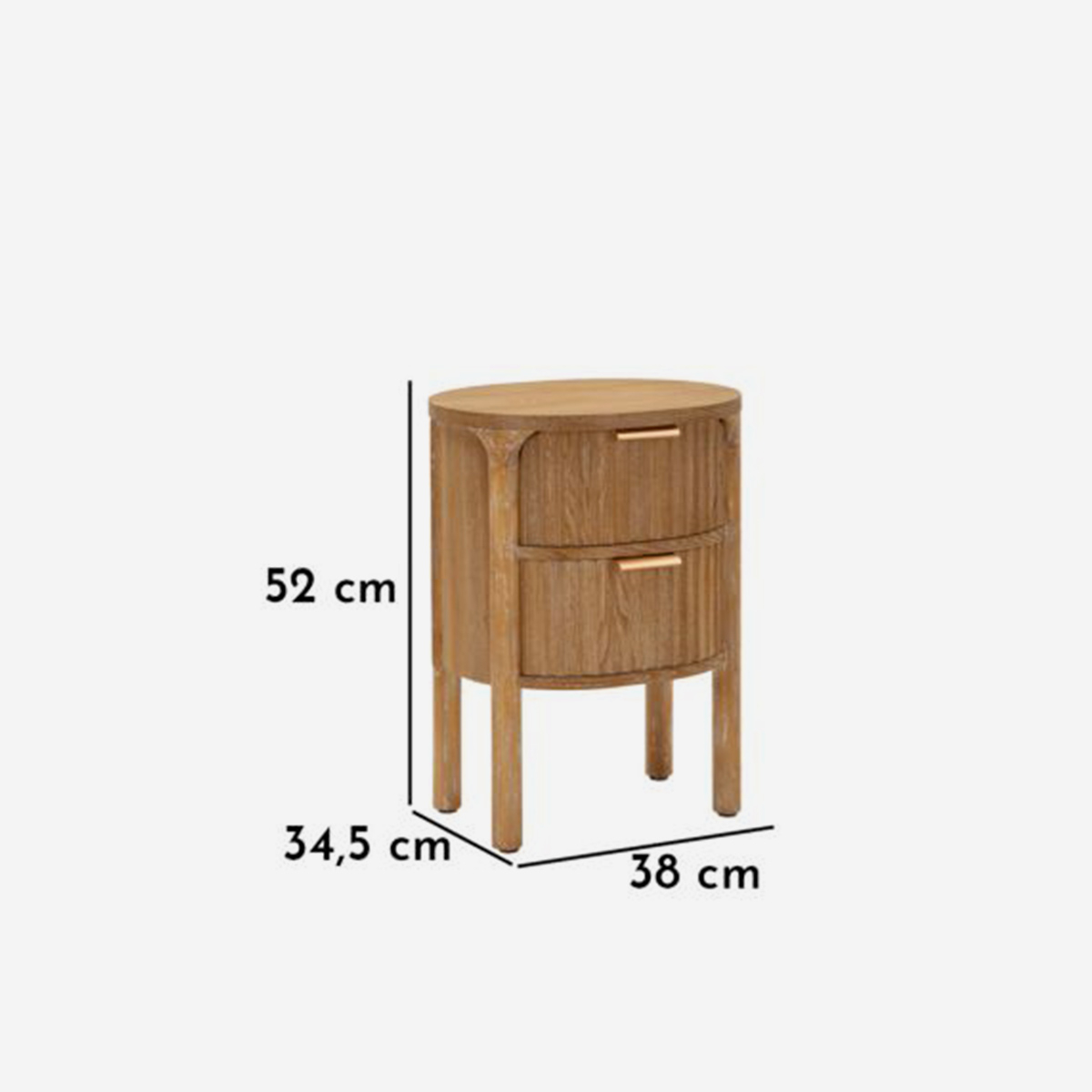 Goteborg Wooden Bedside Table with 2 Drawers Mauro Ferretti — 3