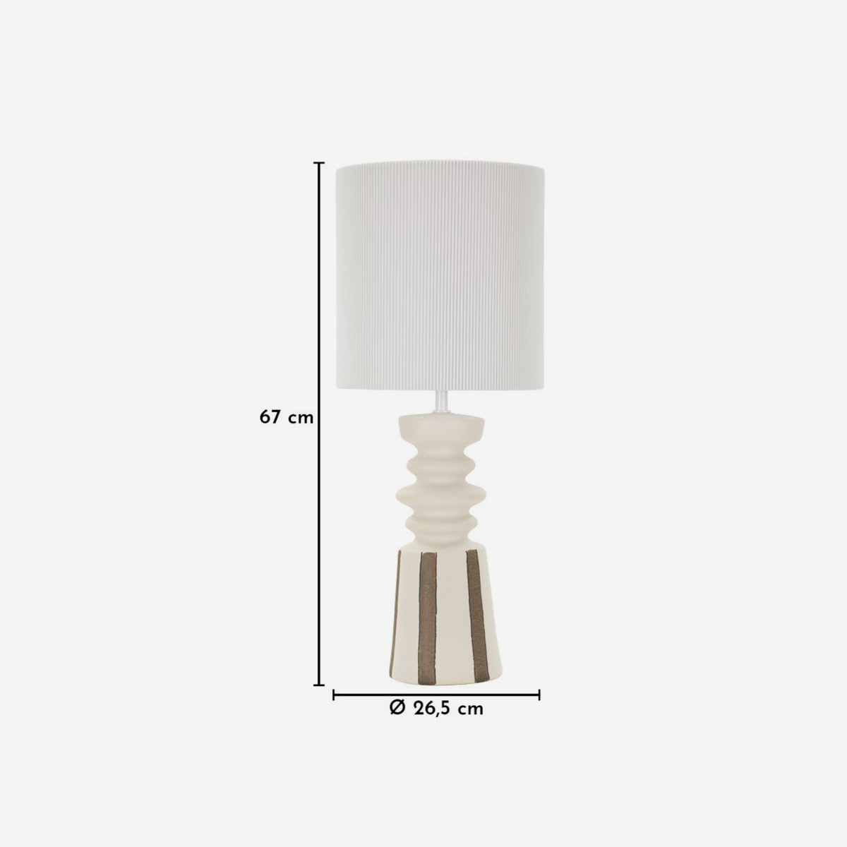Tribal Ceramic Table Lamp with Fabric Lampshade — 3