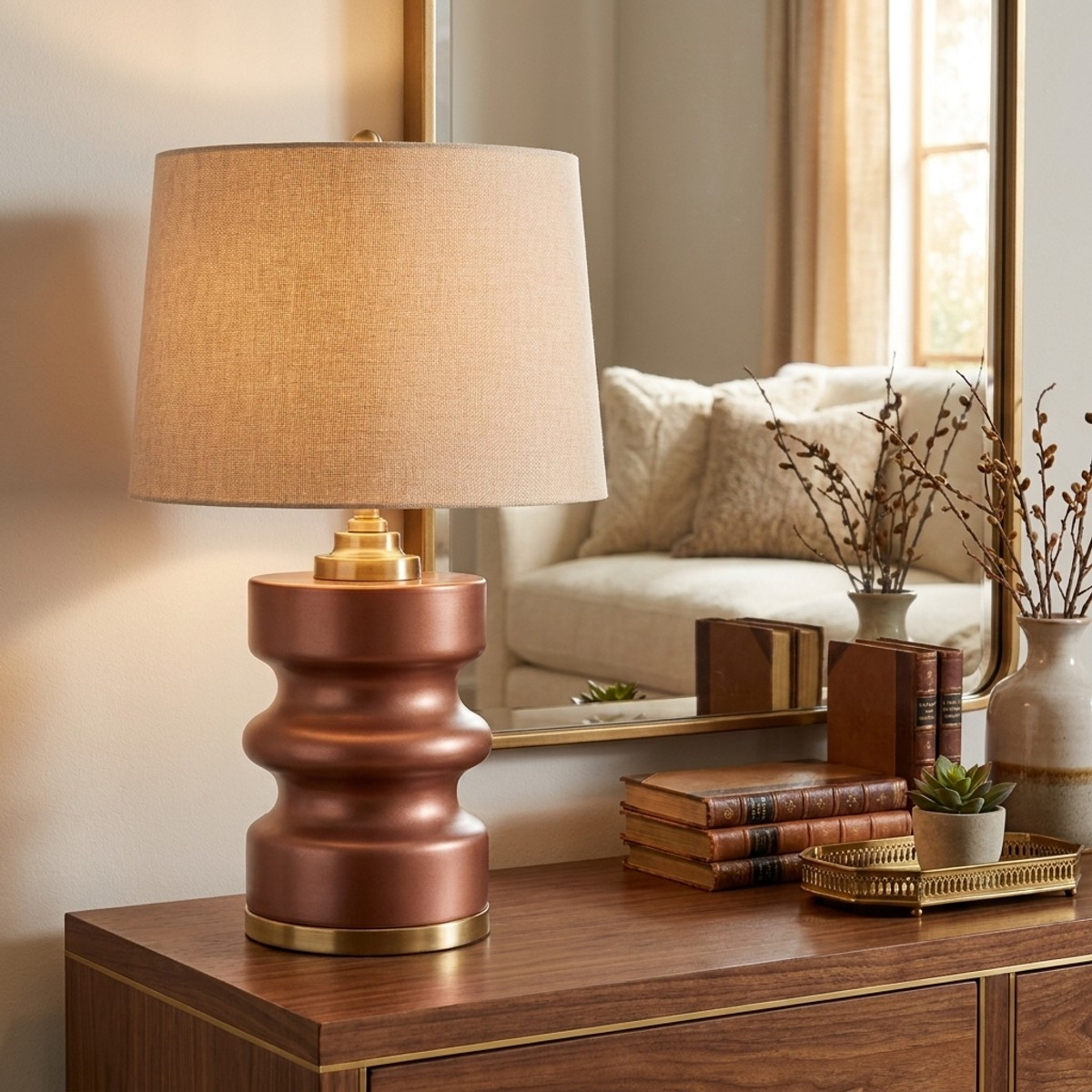 Rosenthal B Glass and Fabric Table Lamp — 2