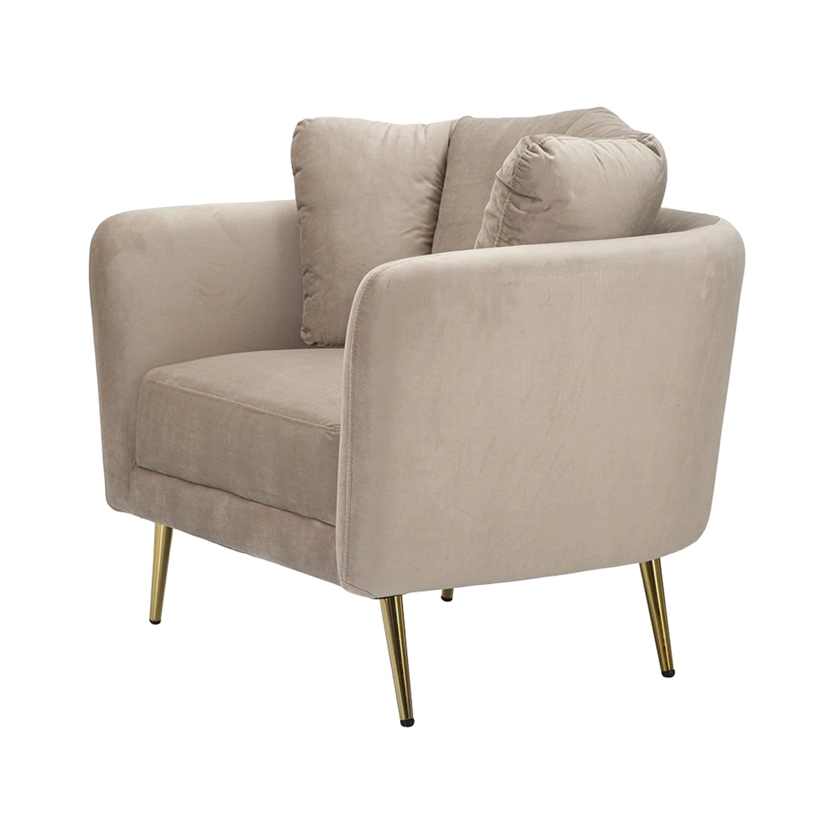Kiev Upholstered Living Room Armchair with Gold Metal Legs — 5