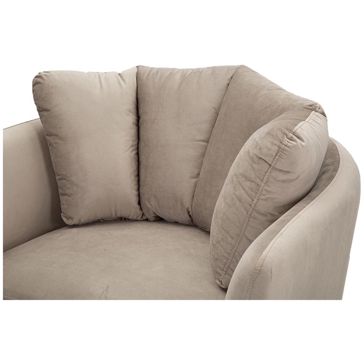 Kiev Upholstered Living Room Armchair with Gold Metal Legs — 7