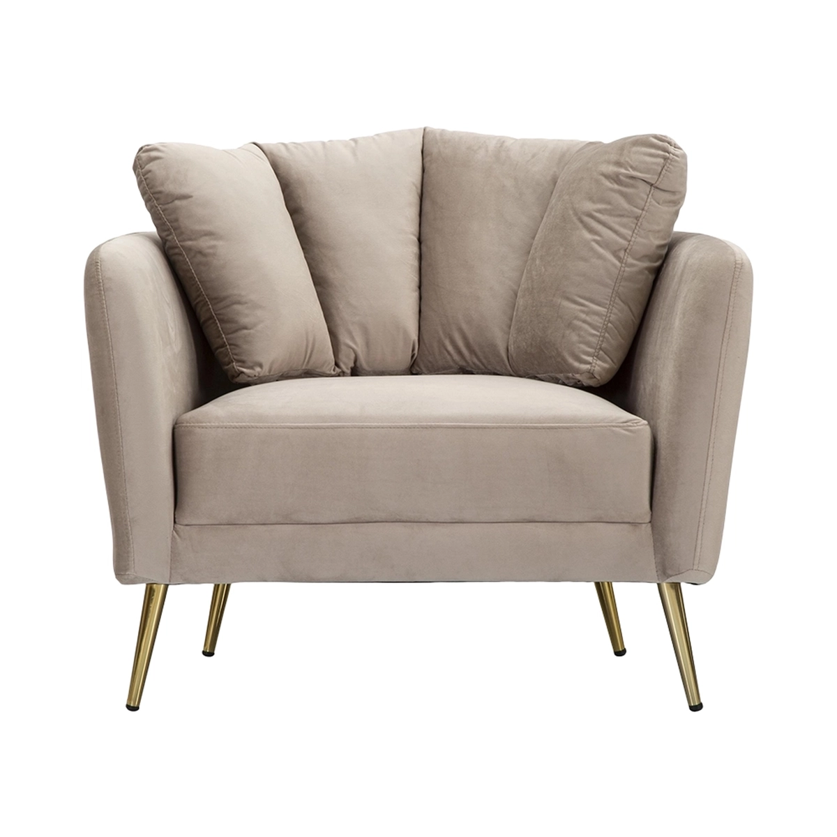 Kiev Upholstered Living Room Armchair with Gold Metal Legs — 4