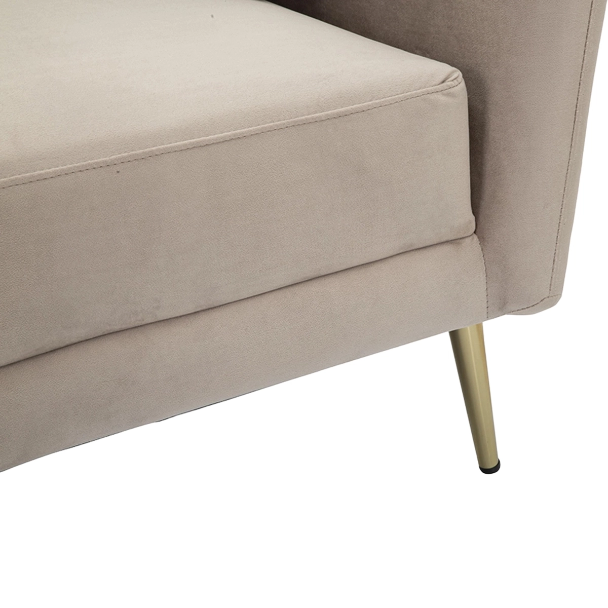 Kiev Upholstered Living Room Armchair with Gold Metal Legs — 8