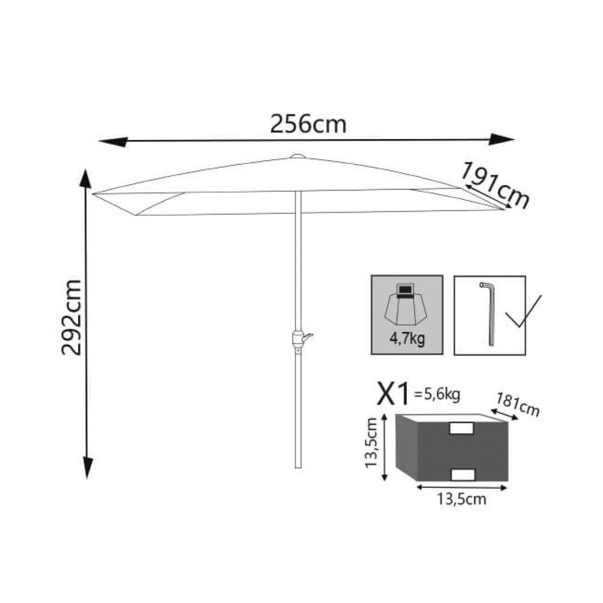 Rectangular Garden Parasol 2x3m White Poly Cosma — 4