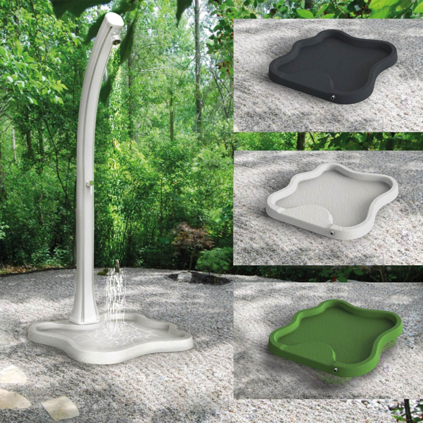Wooden outdoor shower tray for pool and garden 103x107cm Arkema Design Lake D108 — 5