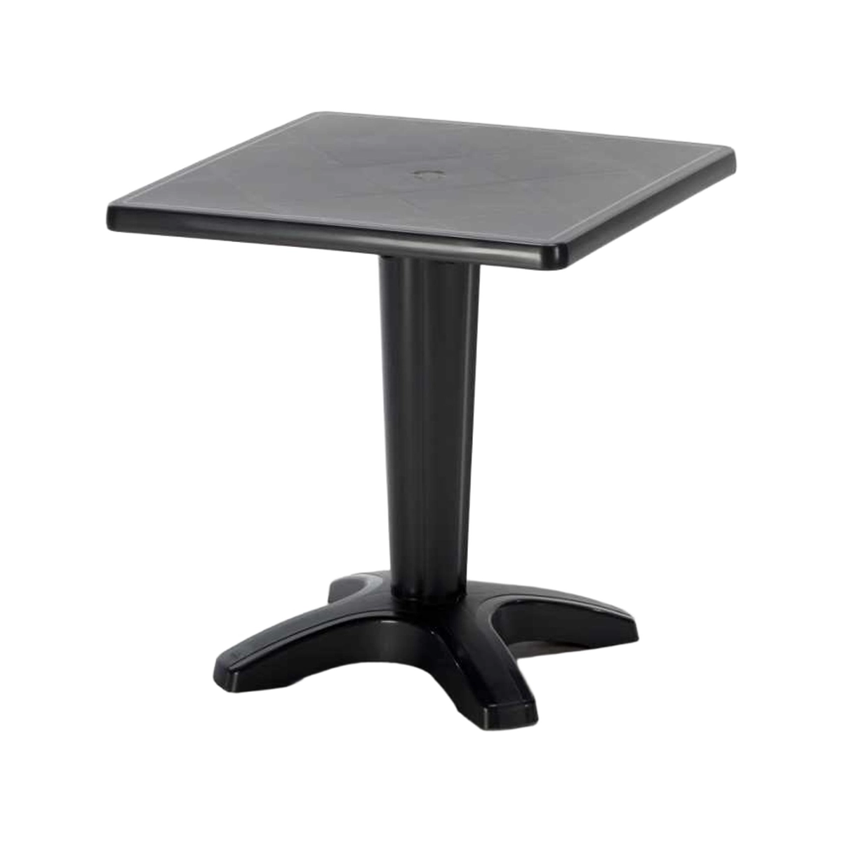 Set Tavolino Quadrato Black 70x70 cm with 2 Trasparenti Dune Balcony Chairs — 5