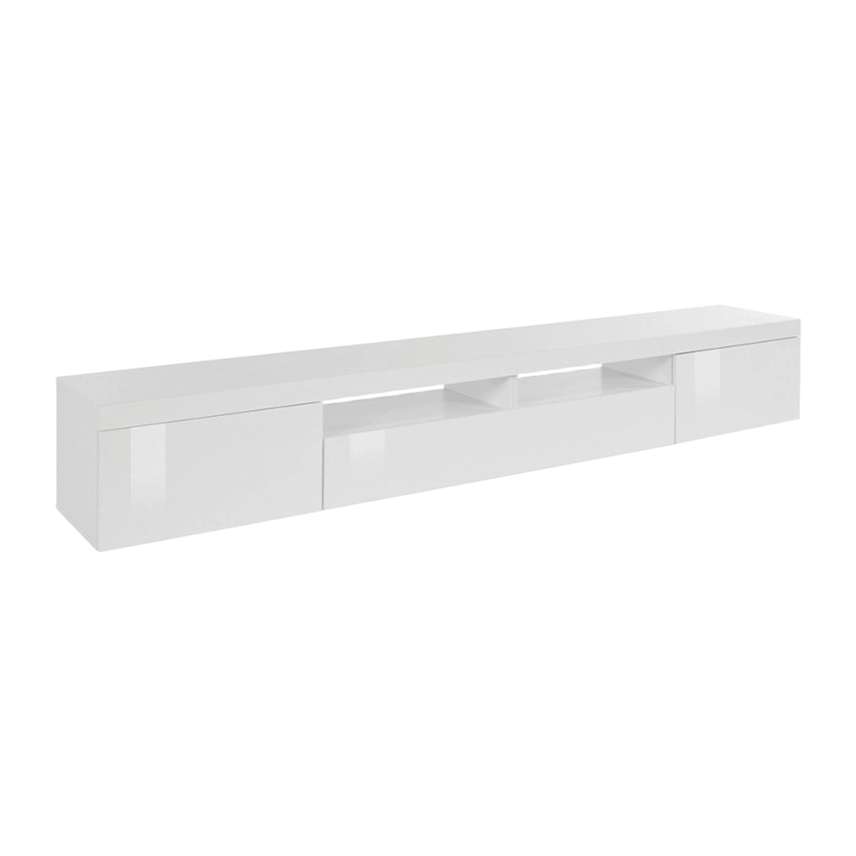 Low TV Stand Cabinet 240x40x35cm with 2 Doors and 1 Flap Idris — 4