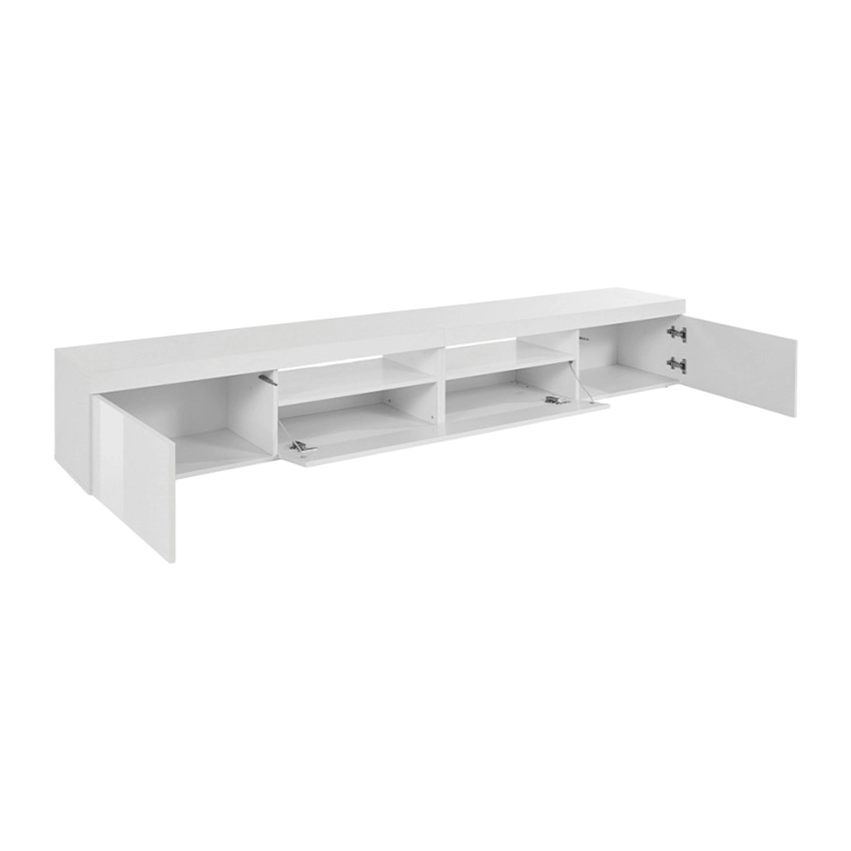 Low TV Stand Cabinet 240x40x35cm with 2 Doors and 1 Flap Idris — 6