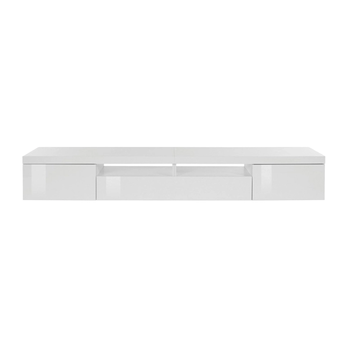 Low TV Stand Cabinet 240x40x35cm with 2 Doors and 1 Flap Idris — 5
