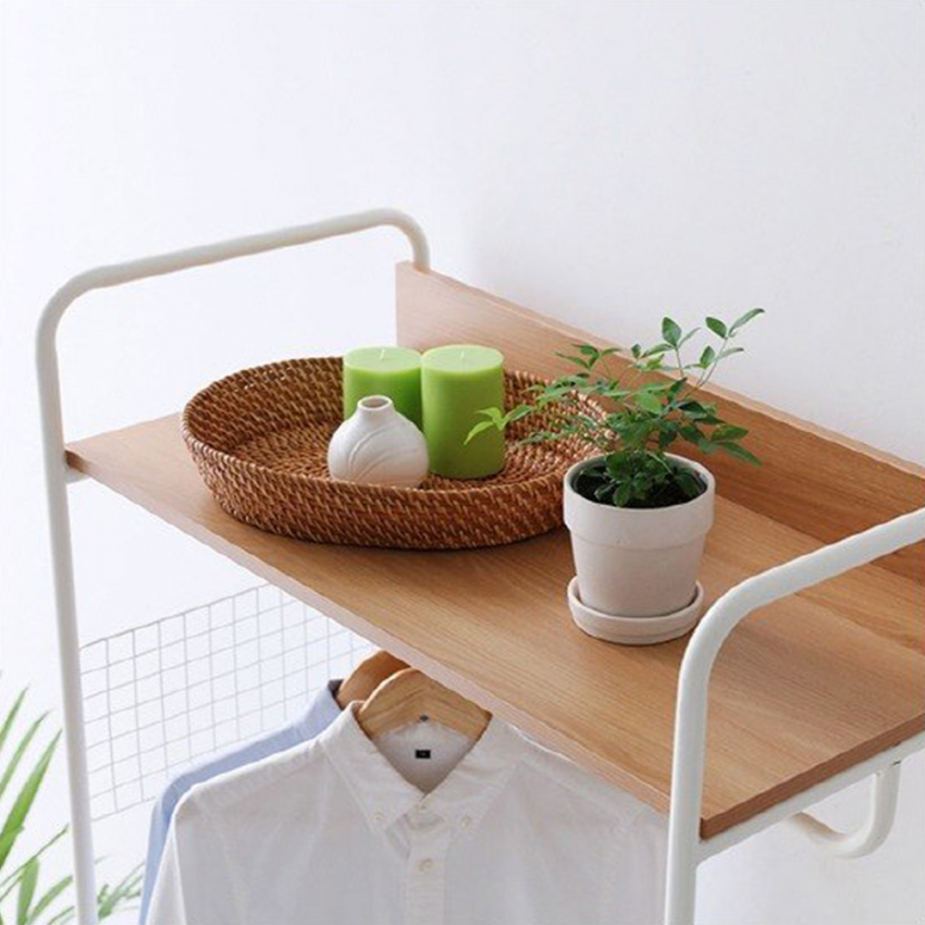 Open Wardrobe Coat Rack in White Metal for Bedroom Otto Light — 6