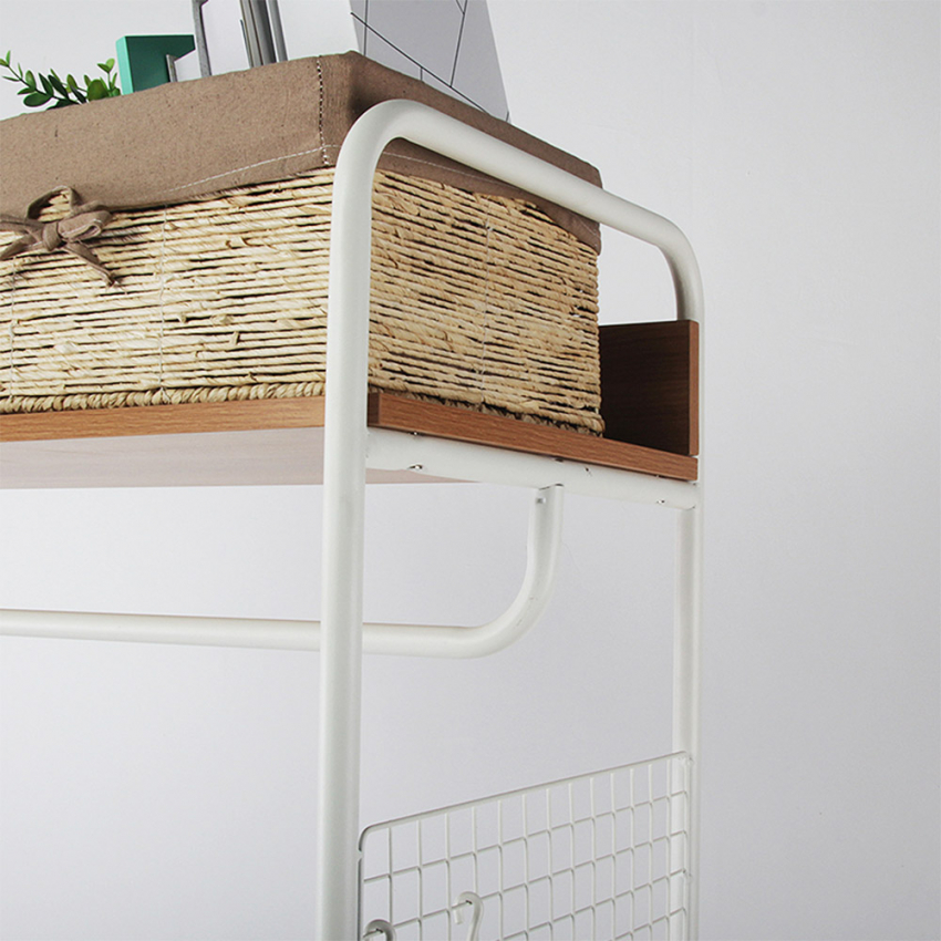 Open Wardrobe Coat Rack in White Metal for Bedroom Otto Light — 5