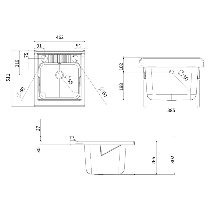 Laundry cabinet with sink and washboard 45x50cm 9006K Negrari — 5