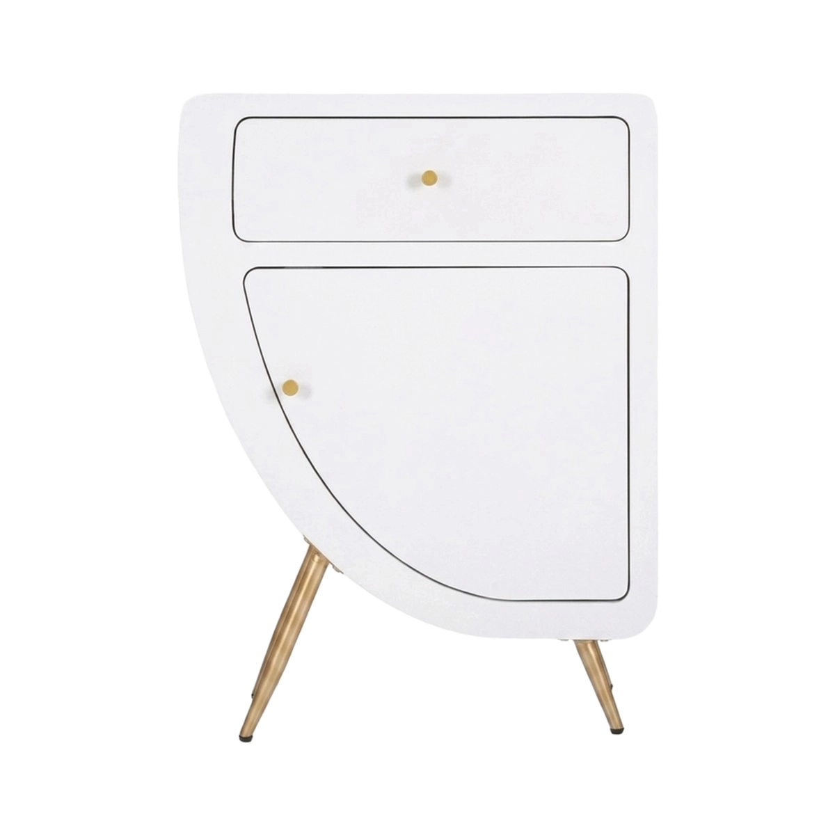 Venus Tall Bedside Table in MDF and Metal with Drawer — 5