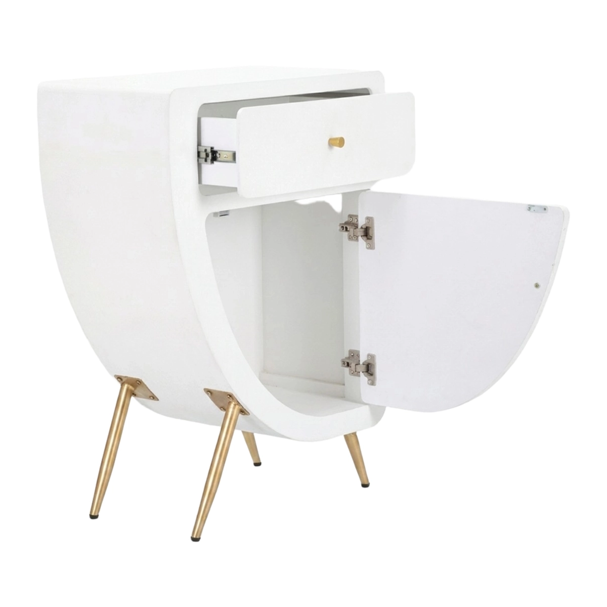 Venus Tall Bedside Table in MDF and Metal with Drawer — 7