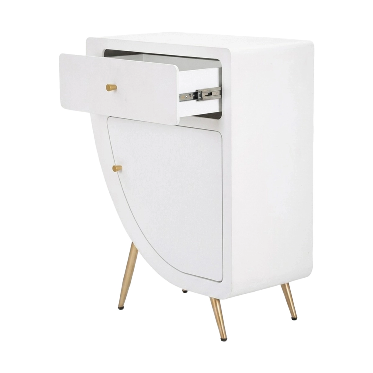 Venus Tall Bedside Table in MDF and Metal with Drawer — 6