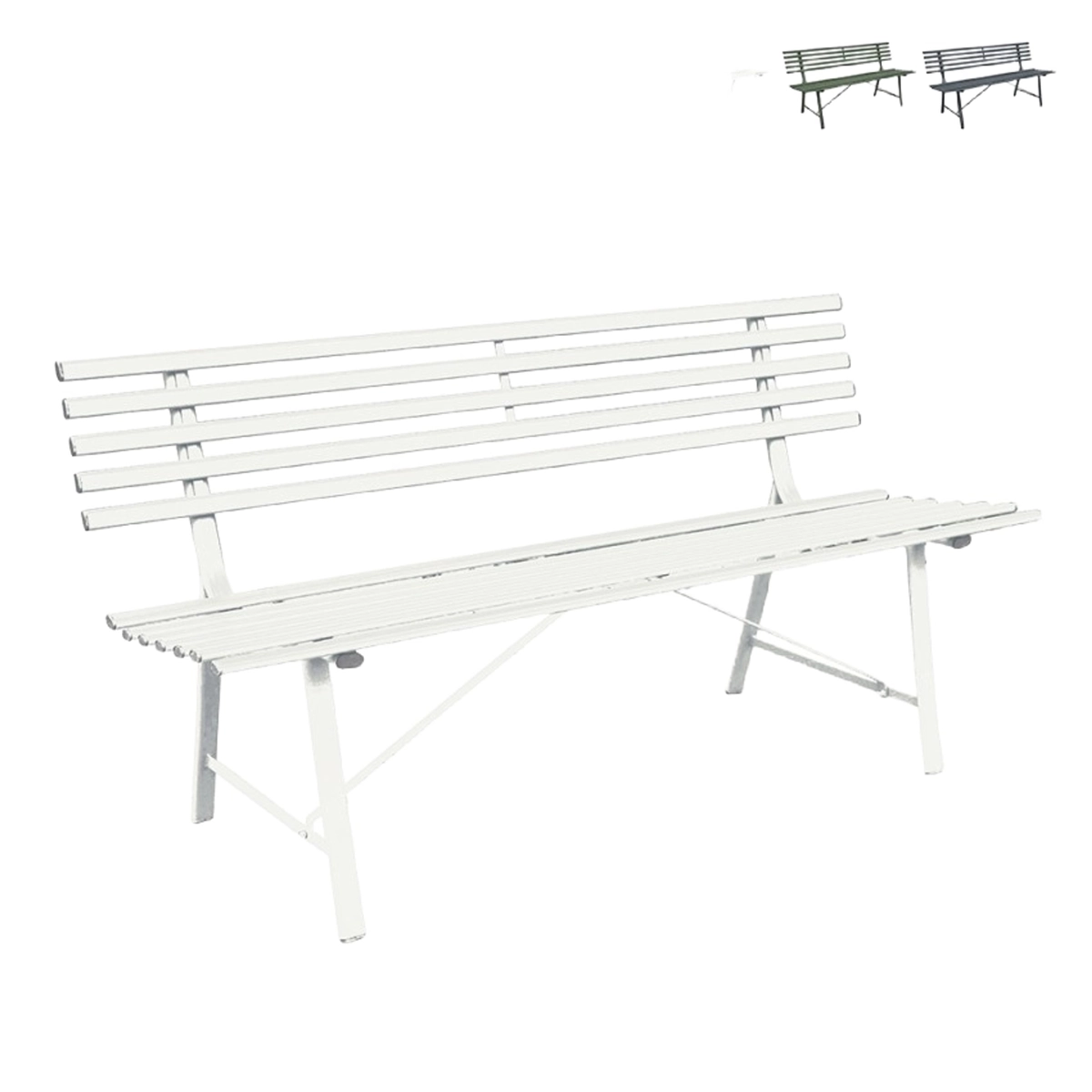 Classic 3-Seater Iron Garden Bench 150x57cm Kedels Iven — 1