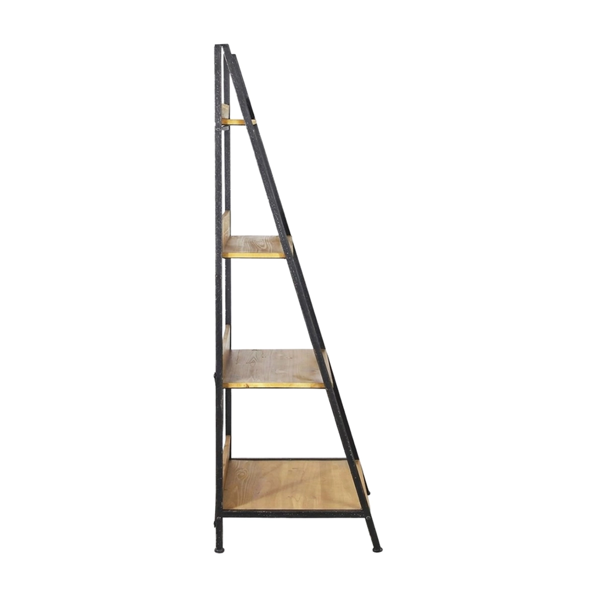 Industrial Ladder Bookcase Shelf Iron and Wood 4 Tiers Basil Cosma — 6