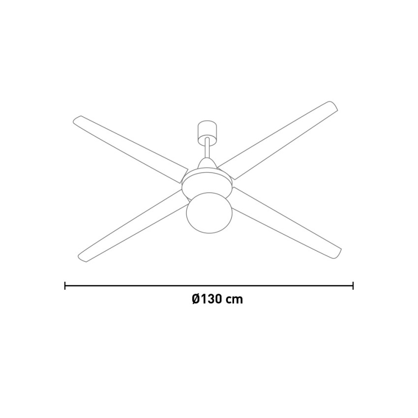 Ceiling Fan with Light and 4 Wood Blades 70W Wind Divina Air — 2