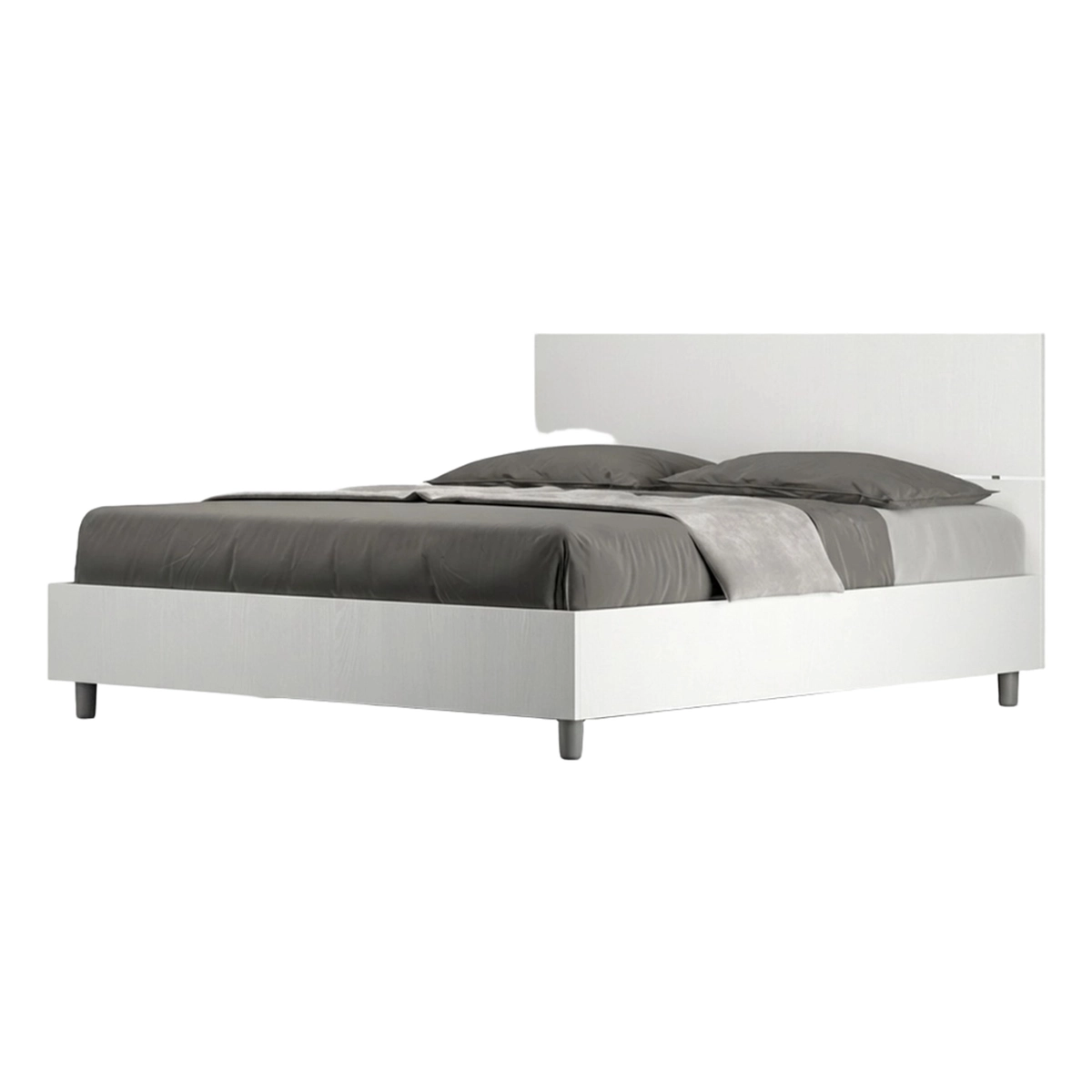 French double bed 140x190 with storage Demas ash white — 1