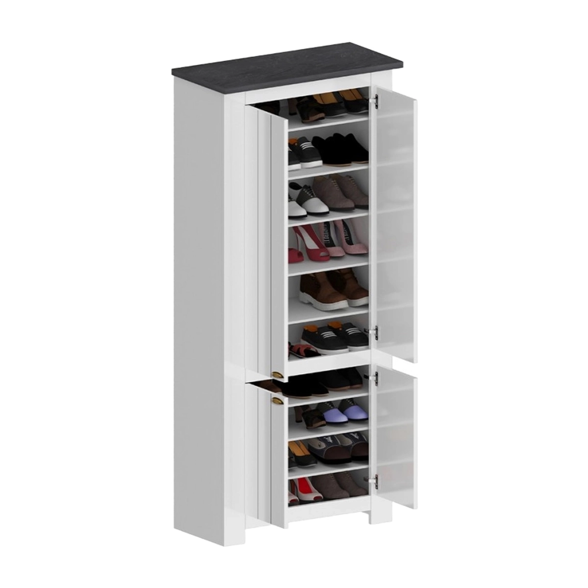 4-Door Multi-Purpose Shoe Storage Cabinet 84x42x200cm Hillrose — 6