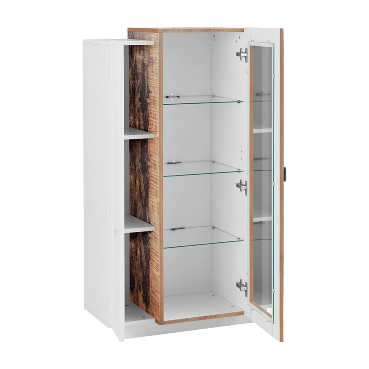 Corona Modern White Gloss Wood Display Cabinet for Living Room — 4