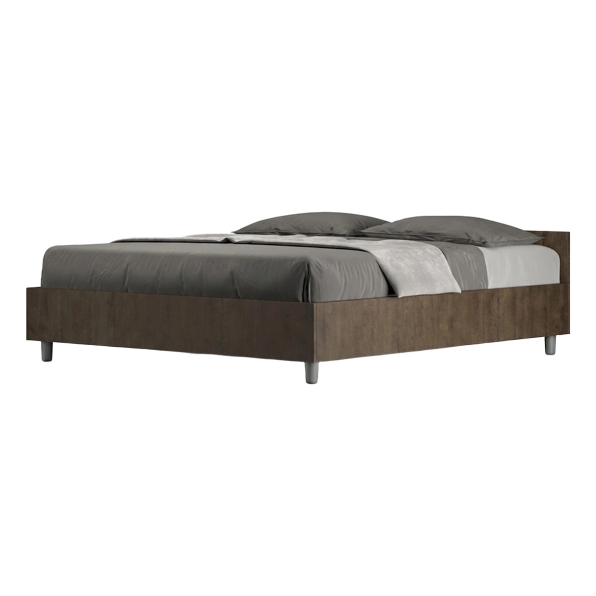 Double storage bed 160x190cm walnut wood Itamoby Nuamo Noix — 1