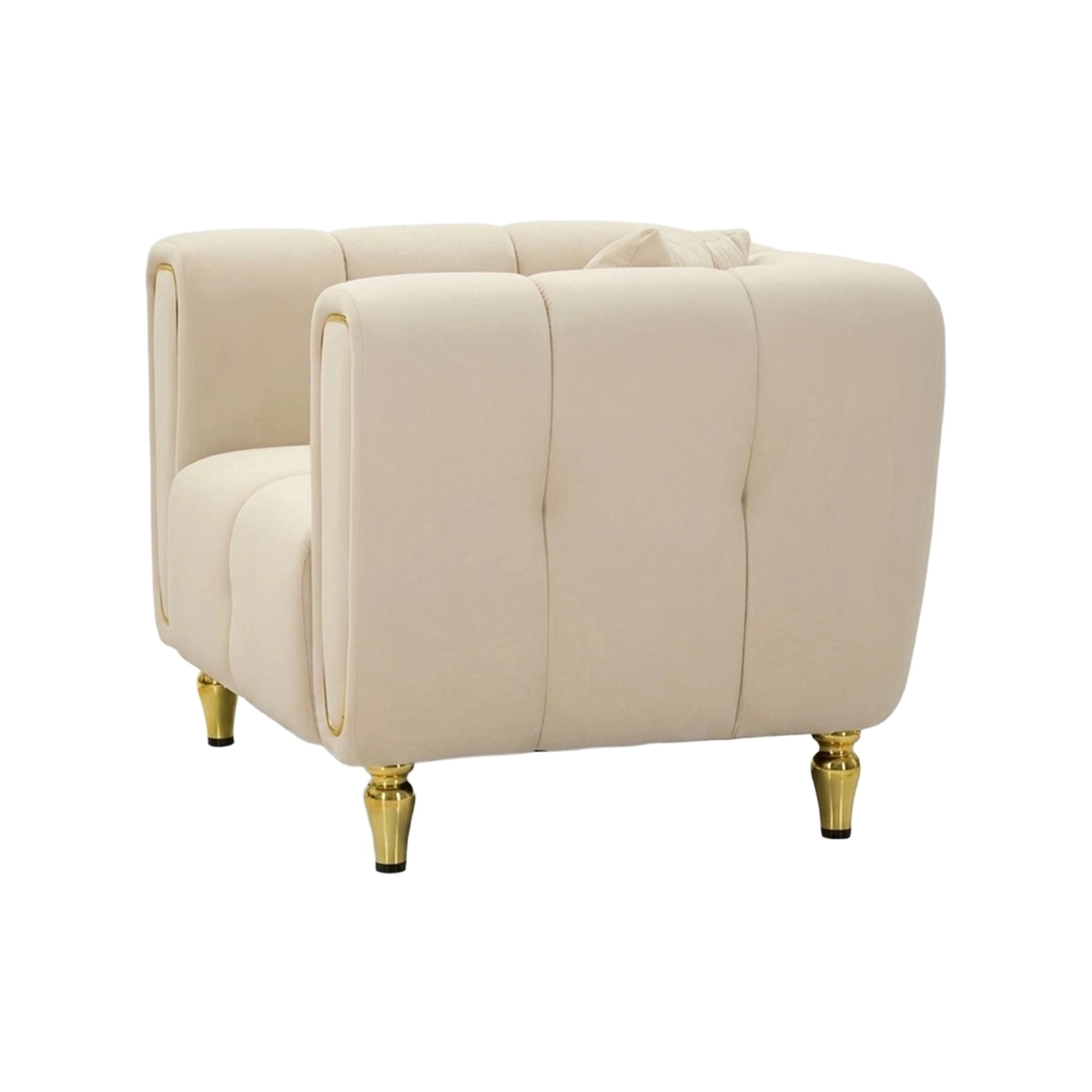 Alma Mauro Ferretti Velvet Upholstered Armchair with Cushion — 4