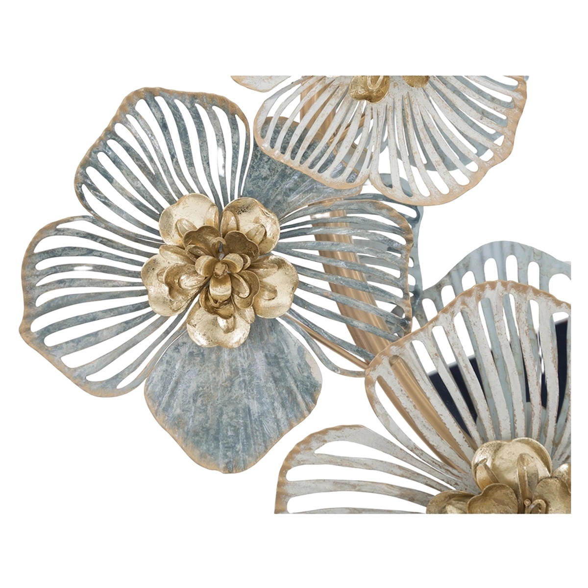 Amy round wall mirror with 3D floral accents Mauro Ferretti — 5