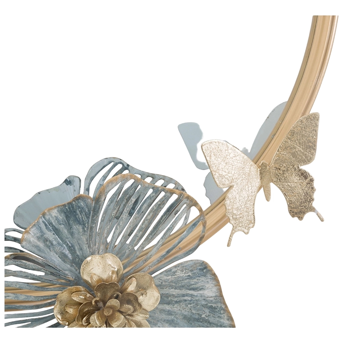 Amy round wall mirror with 3D floral accents Mauro Ferretti — 4