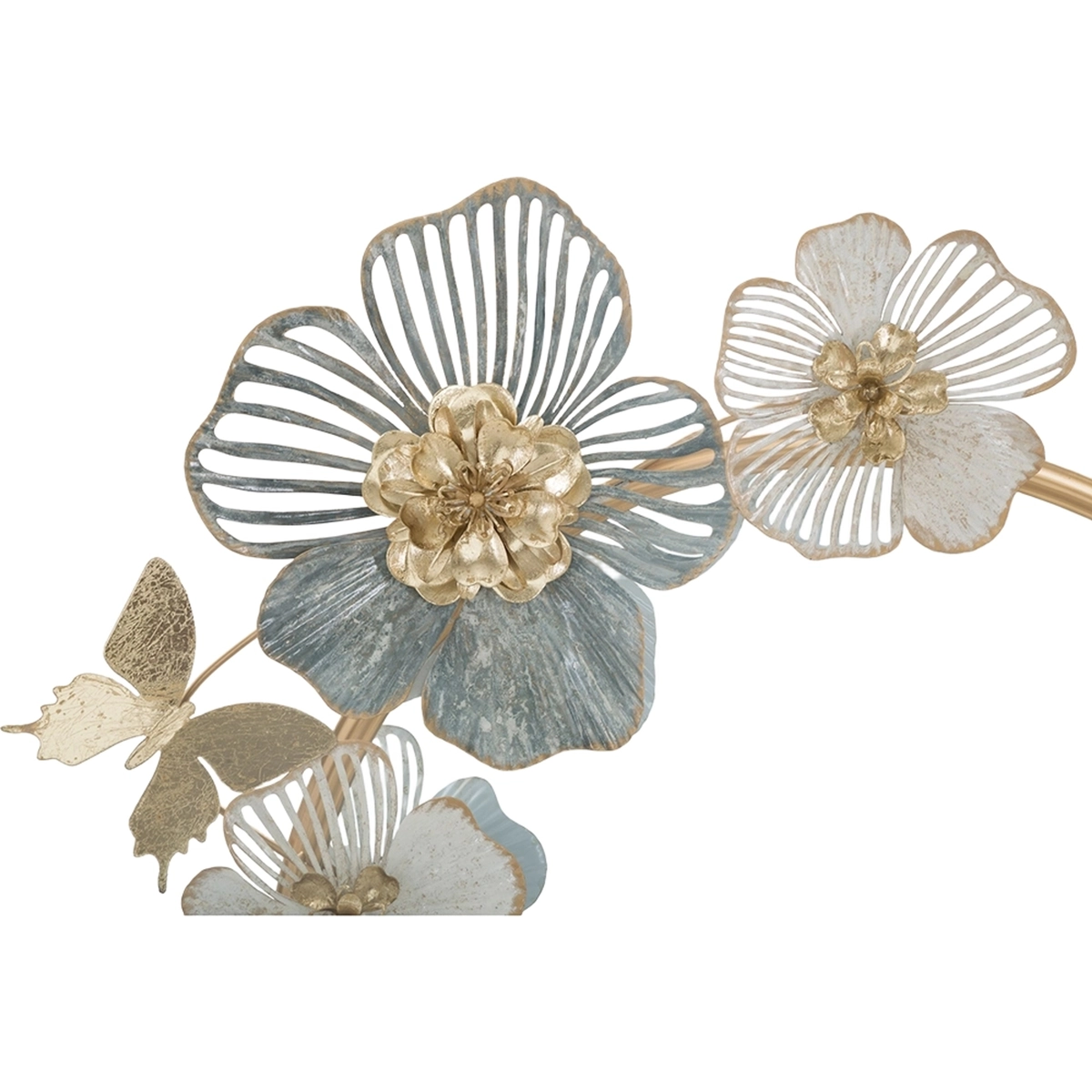 Amy round wall mirror with 3D floral accents Mauro Ferretti — 3