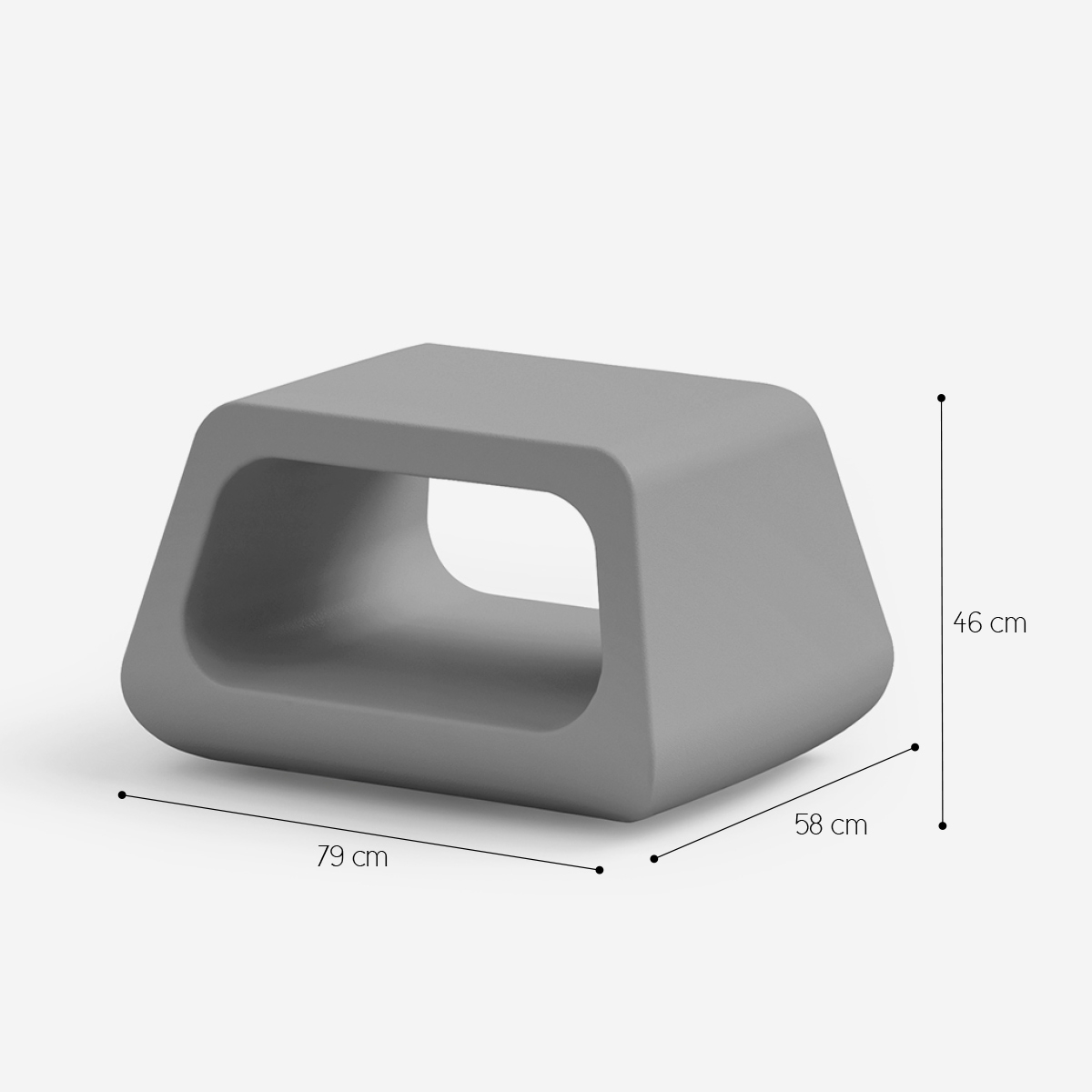 Indoor and outdoor polyethylene coffee table LYXO Sugar — 3