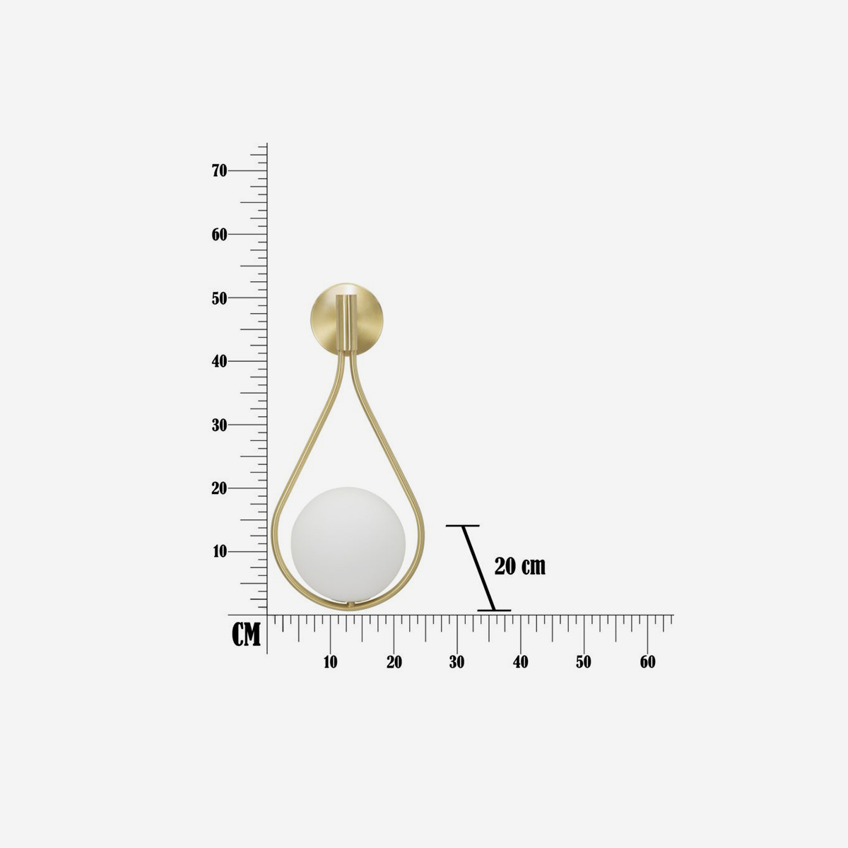 Glamy Drop Metal and Vetro Wall Sconce Lamp — 3