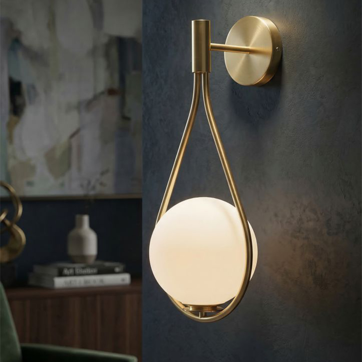 Glamy Drop Metal and Vetro Wall Sconce Lamp — 2