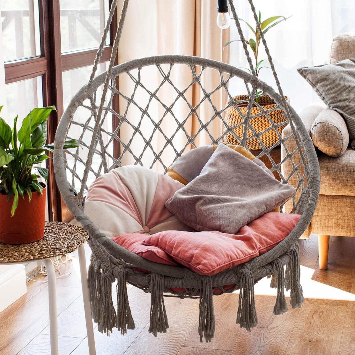 Hanging Swing Chair Hammock with Cushion Luxory Round Cosma — 2