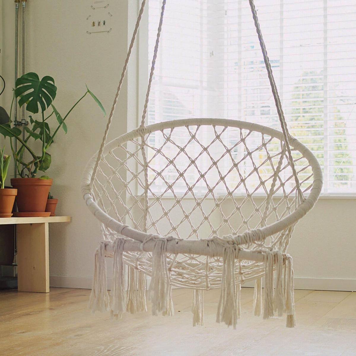Hanging Swing Chair Hammock with Cushion Luxory Round Cosma — 4