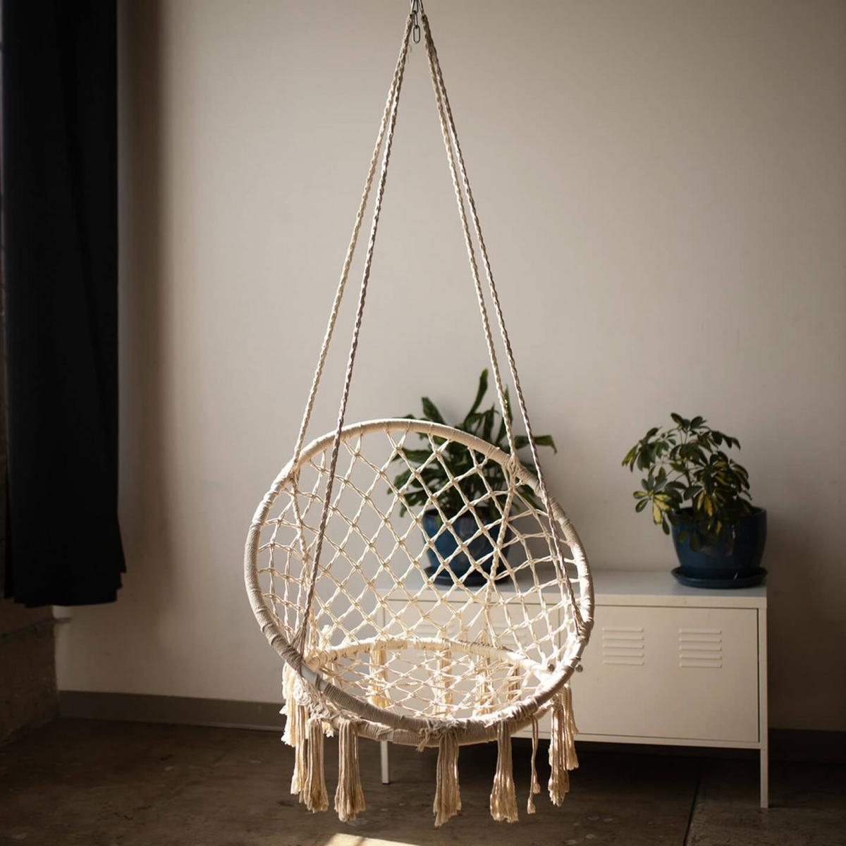 Hanging Swing Chair Hammock with Cushion Luxory Round Cosma — 2