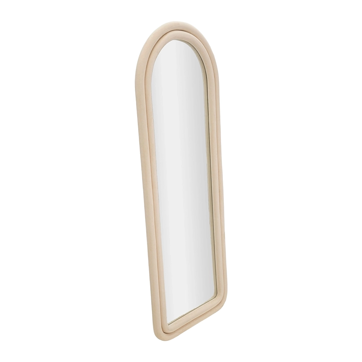 Arched floor or wall mirror in cream velvet 60x160 cm Cloe — 3