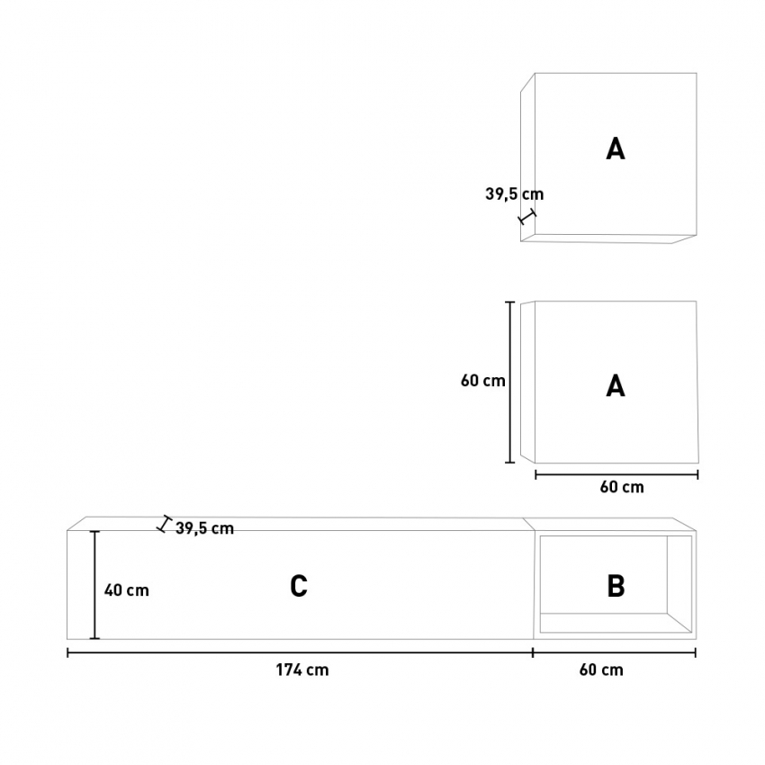 Modern Floating Living Room Wall Unit with TV Stand A115 Itamoby — 6