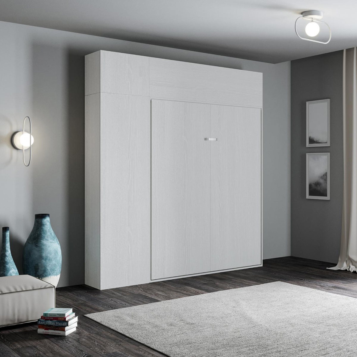 Kentaro Foldaway Double Bed 160x190 cm with Column and Wall Units Itamoby — 3