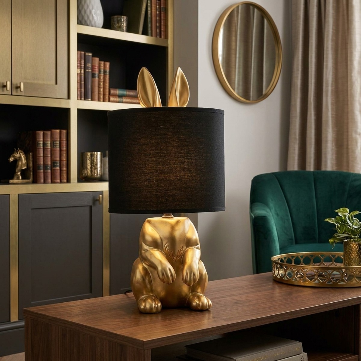 Mauro Ferretti Rabbit Table Lamp with Fabric Lampshade — 2