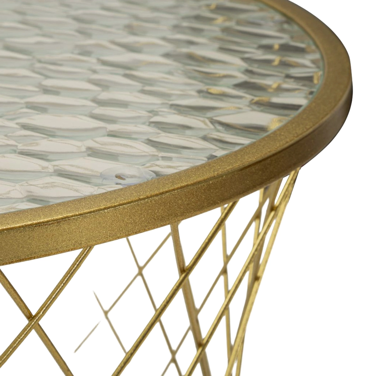 Noah Set of 4 Round Metal and Glass Coffee Tables — 4