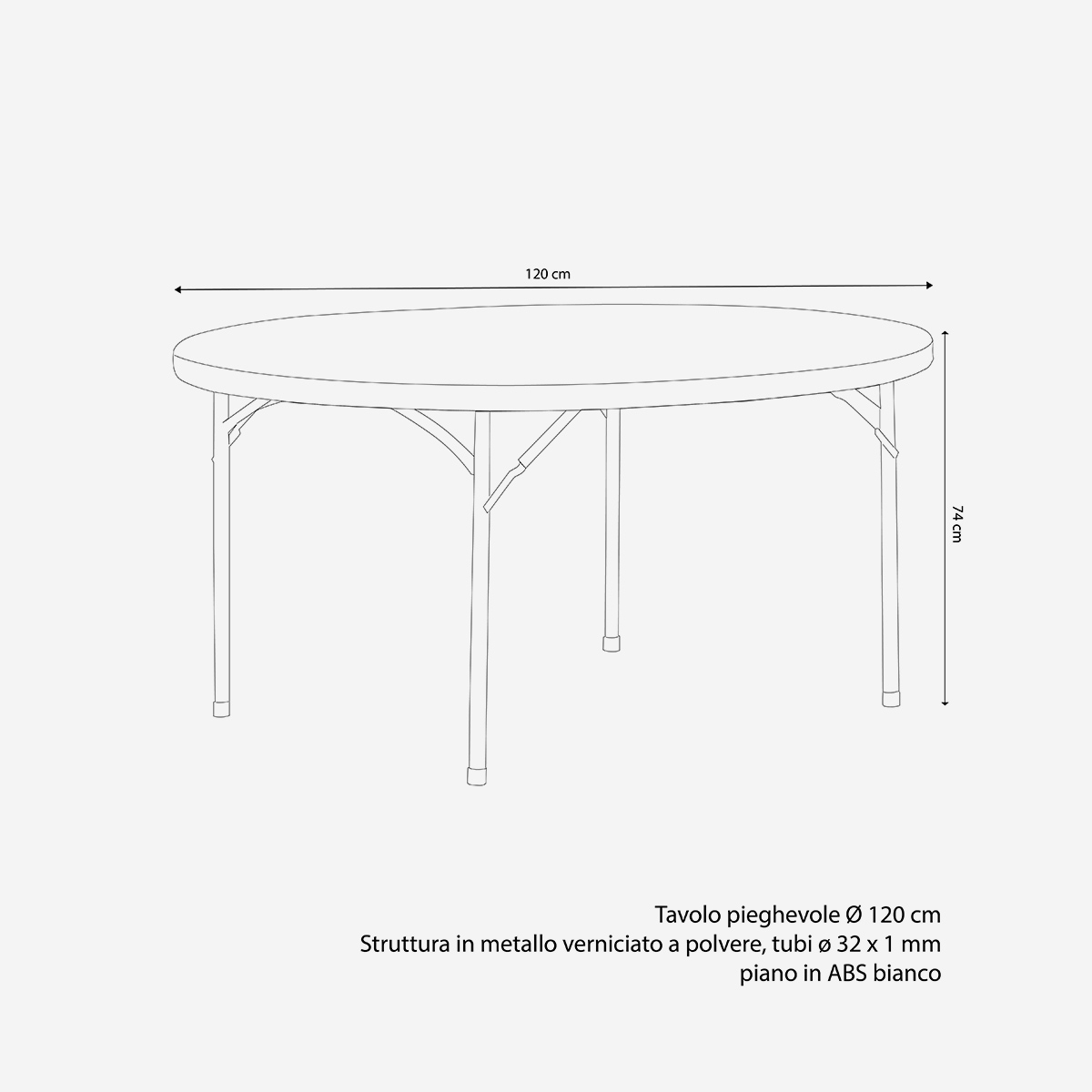 Round outdoor catering table Ø120 Cosma — 4